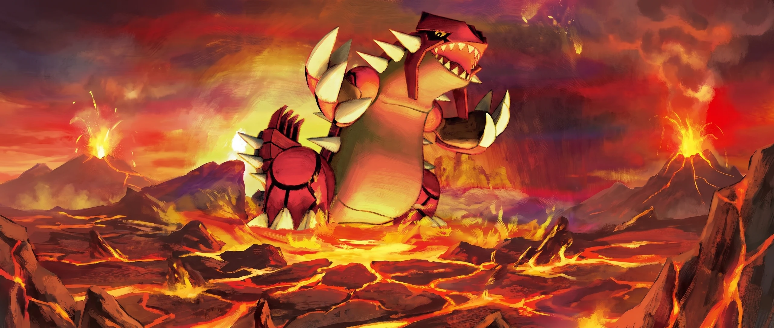 Panorama Poko·Art de Groudon, d’après Takumi Wada.