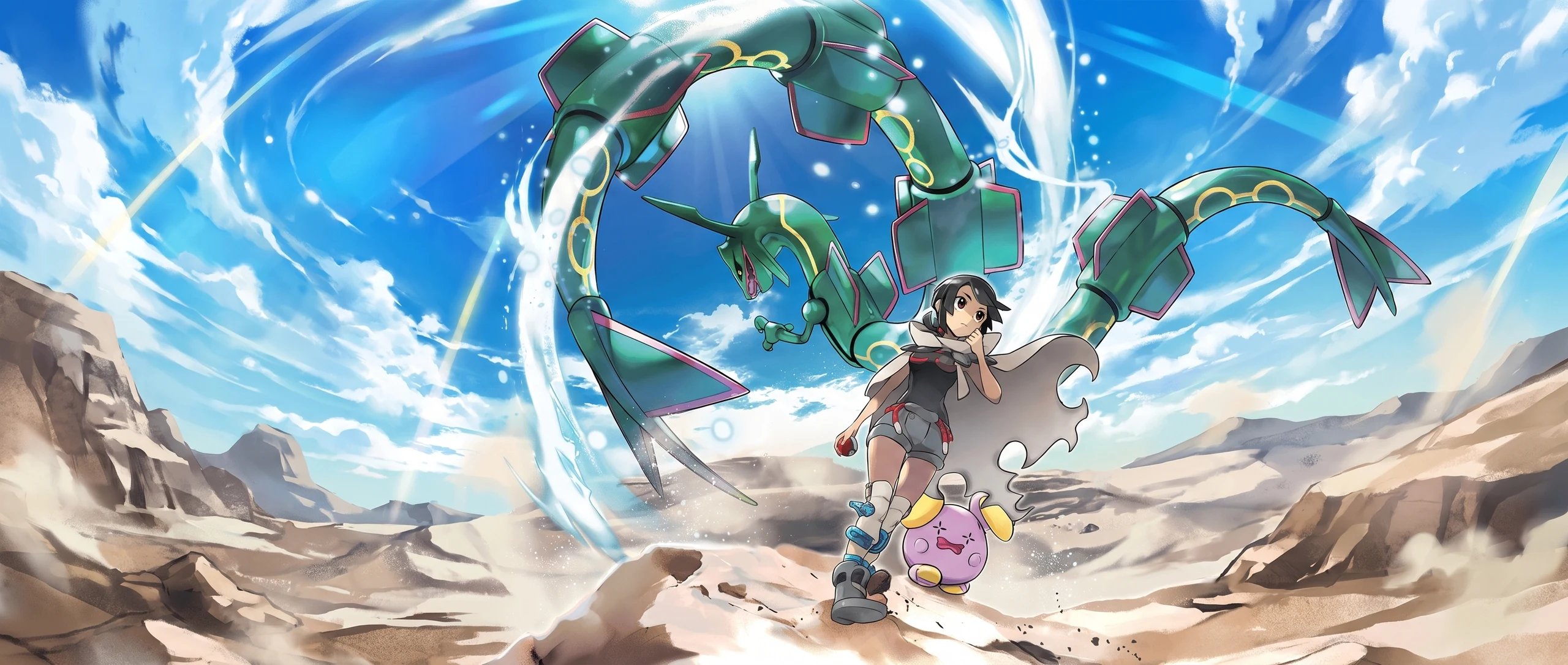 Panorama Poko·Art de Rayquaza V, d’après Ryuta Fuse.