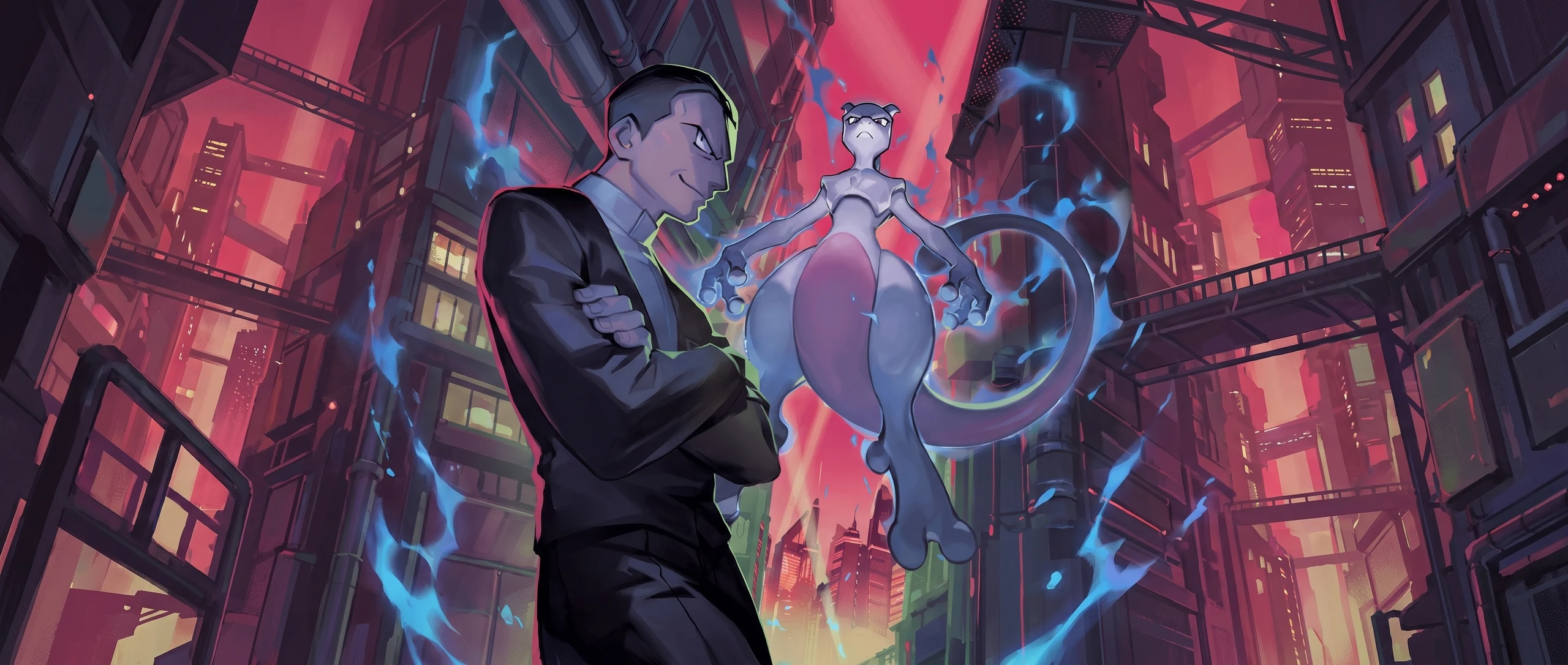 Panorama Poko·Art de Mewtwo-ex de la Team Rocket, d’après Iwamoto05.