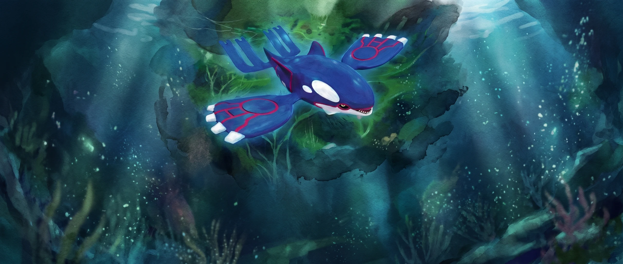 Panorama Poko·Art de Kyogre ex, d’après Yasuki Watanabe.