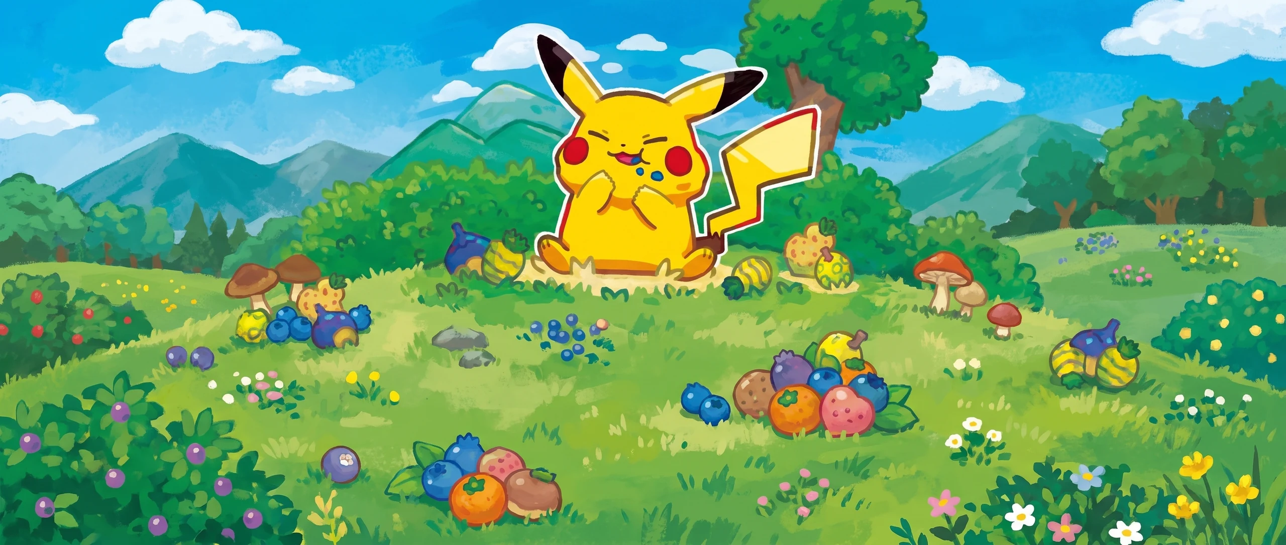 Panorama Poko·Art de Pikachu, d’après Shimaris Yukichi.