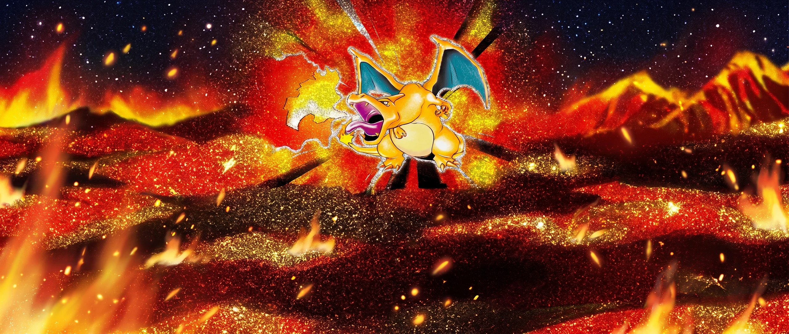 Panorama Poko·Art de Dracaufeu, d’après Mitsuhiro Arita.