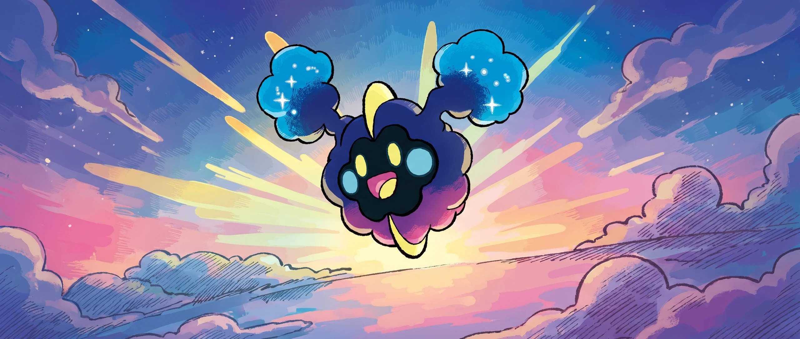 Panorama Poko·Art de Cosmog, d’après Mina Nakai.