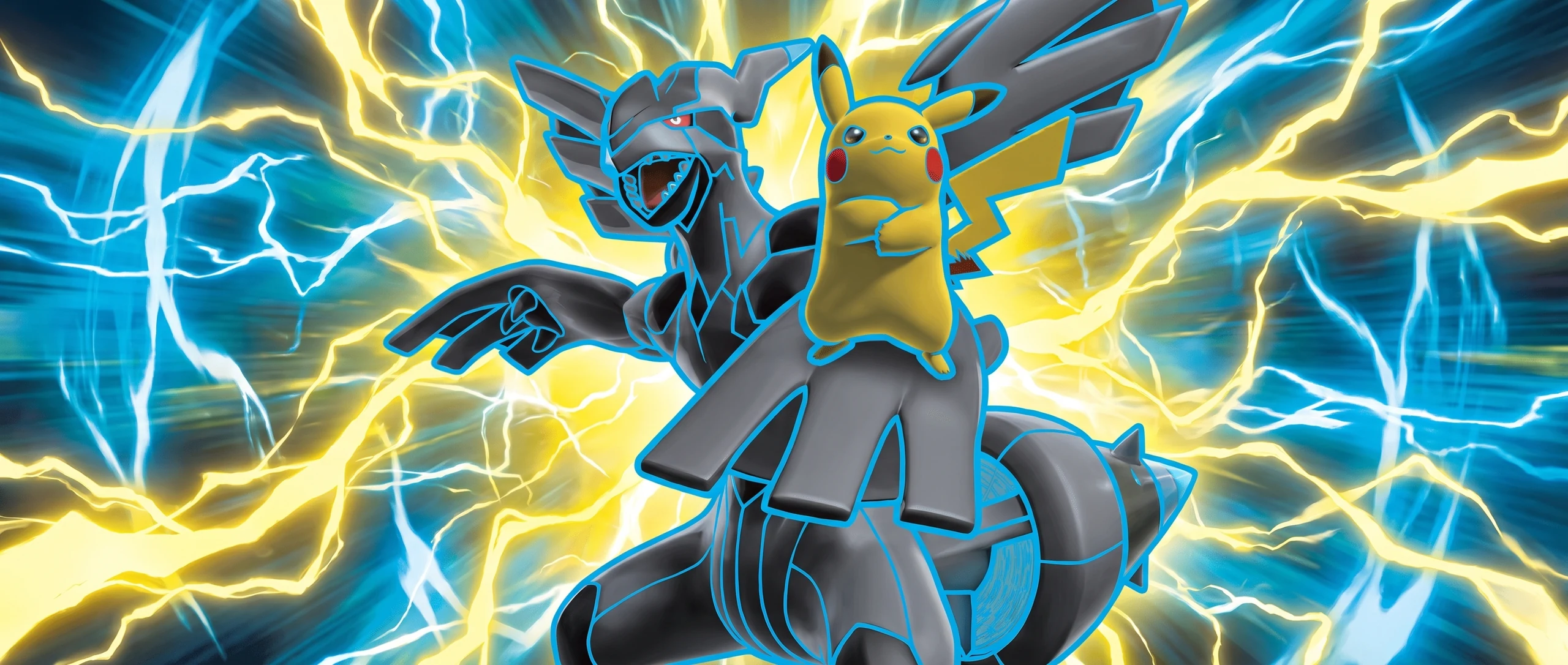 Panorama Poko·Art de Pikachu et Zekrom GX, d’après 5ban Graphics.