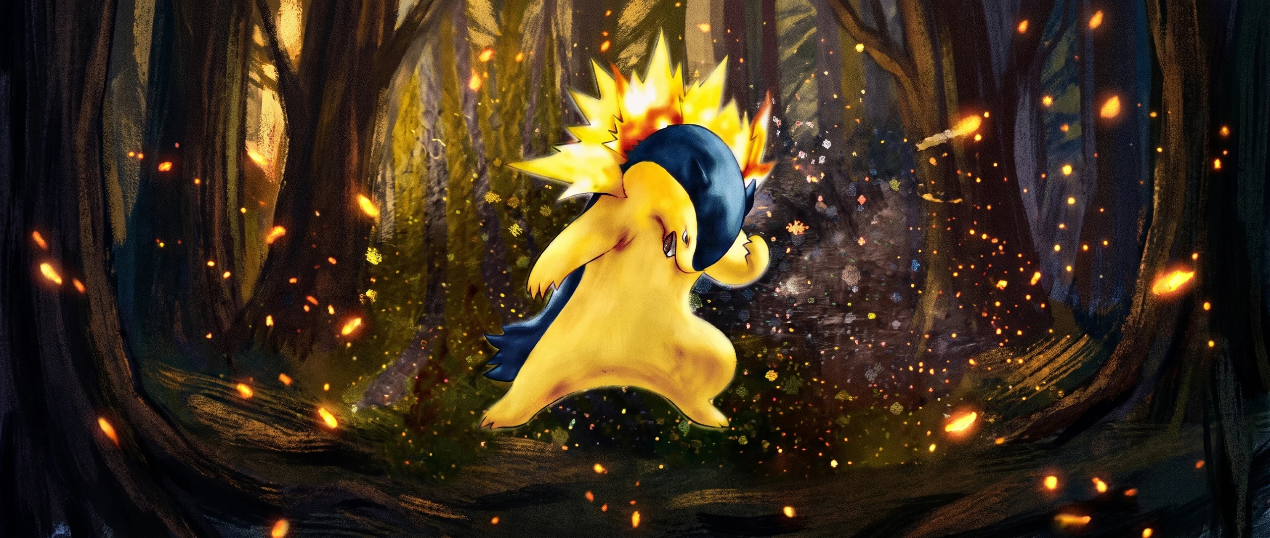 Panorama Poko·Art de Typhlosion, d’après Shin-ichi Yoshida.