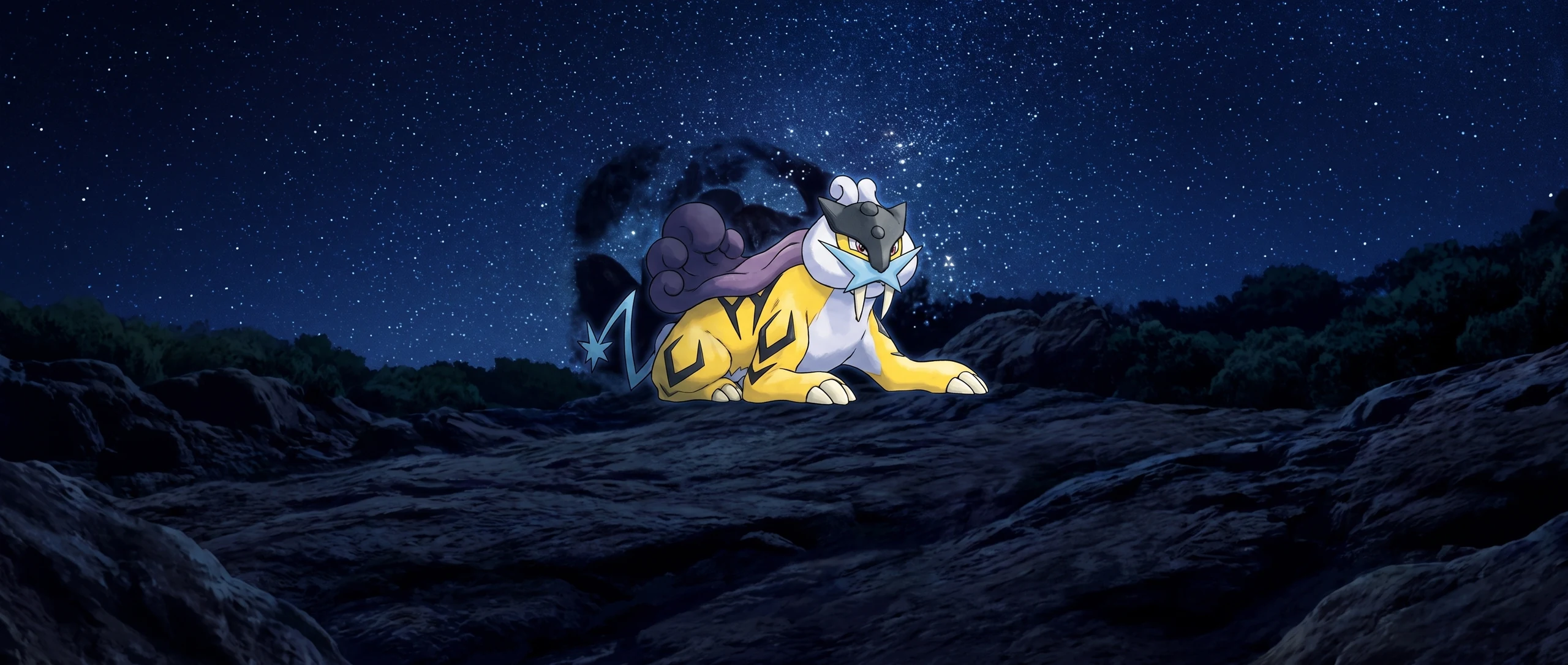 Panorama Poko·Art de Raikou, d’après Ken Sugimori.