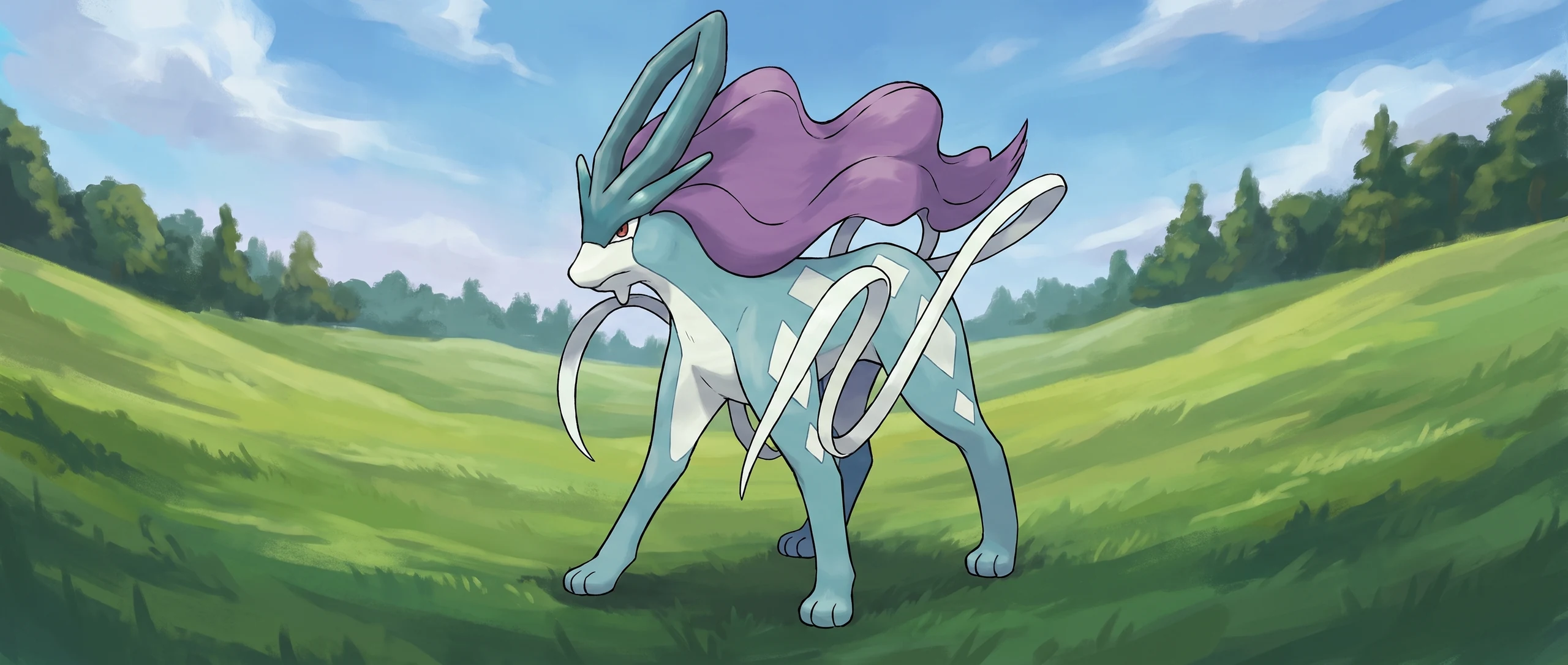 Panorama Poko·Art de Suicune, d’après Atsuko Nishida.