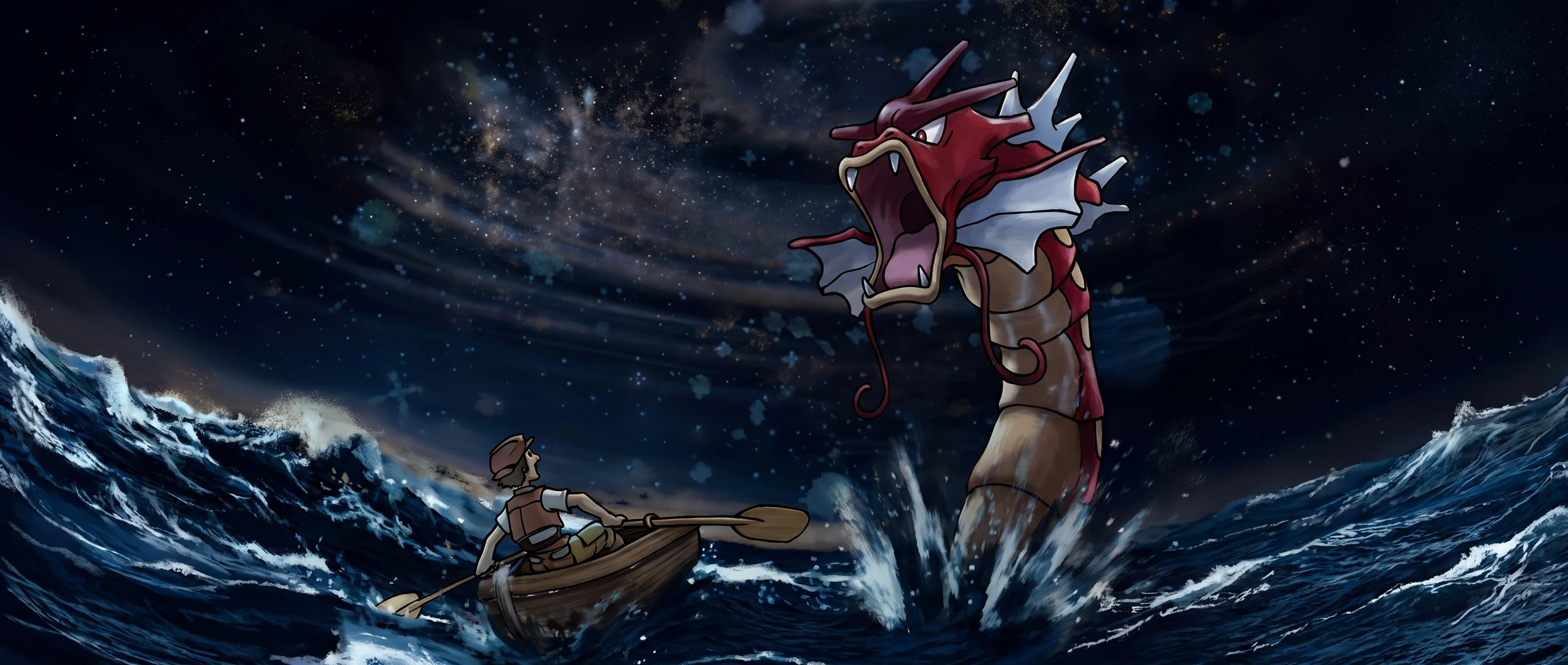Panorama Poko·Art de Léviator, d’après Ken Sugimori.
