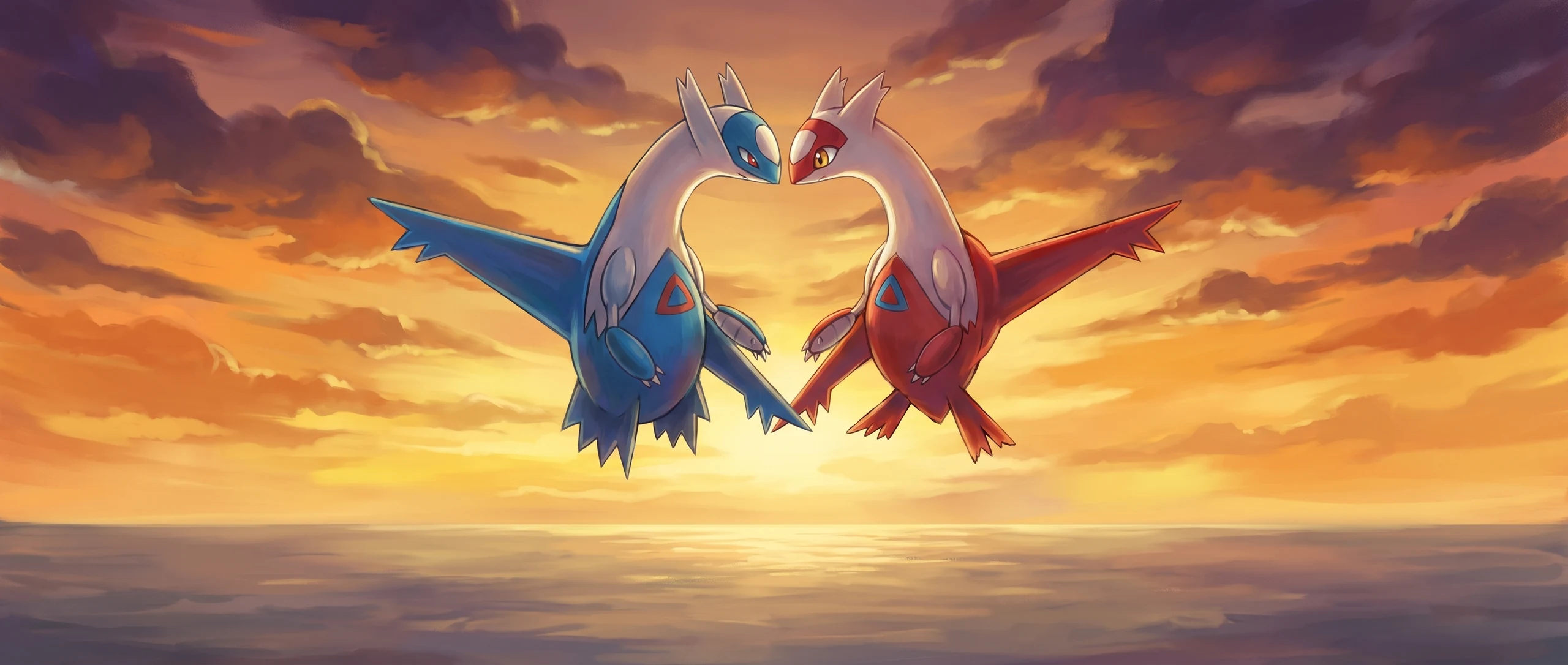 Panorama Poko·Art de Latias et Latios GX, d’après Sanosuke Sakuma.