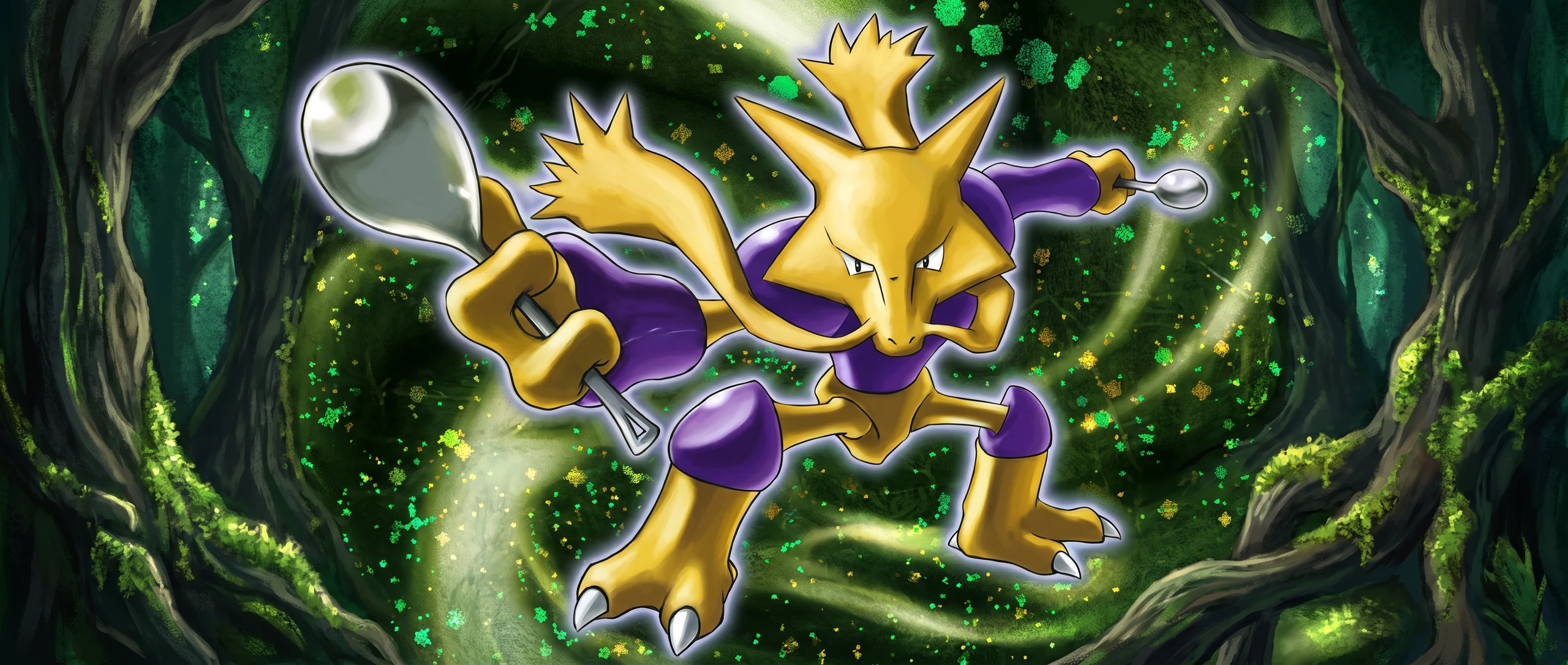 Panorama Poko·Art de Alakazam, d’après Masakazu Fukuda.