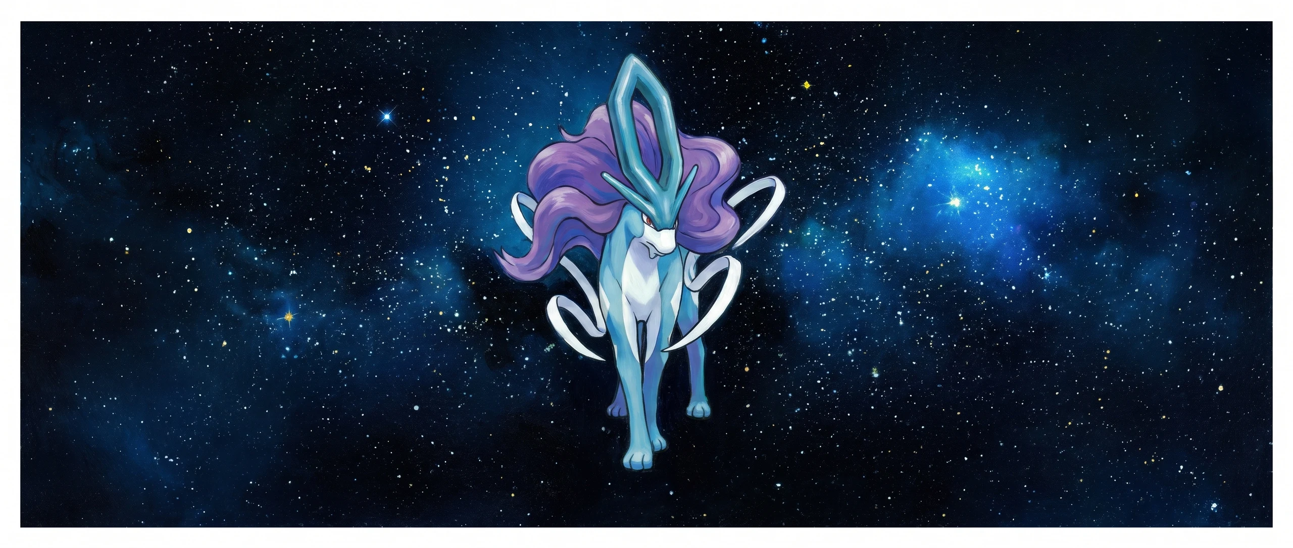 Panorama Poko·Art de Suicune, d’après Ken Sugimori.
