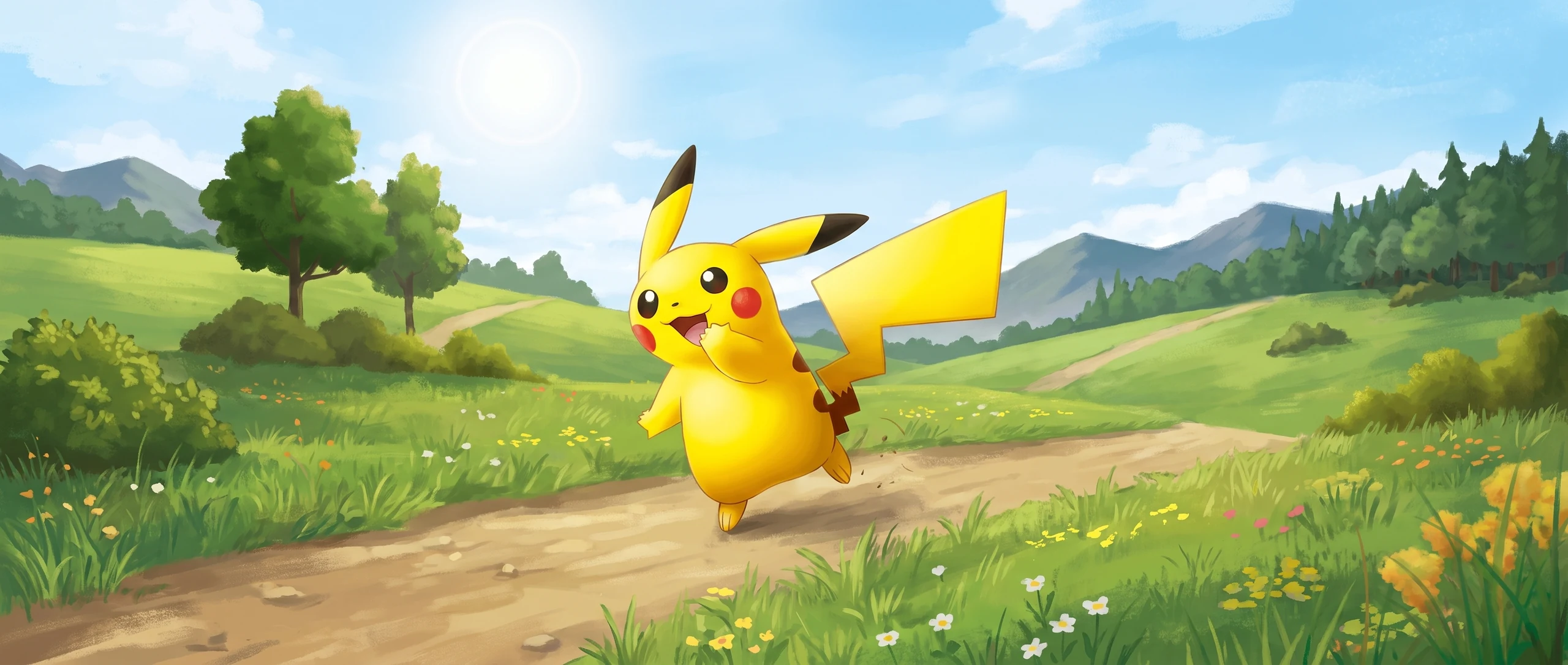 Panorama Poko·Art de Pikachu, d’après Kouki Saitou.