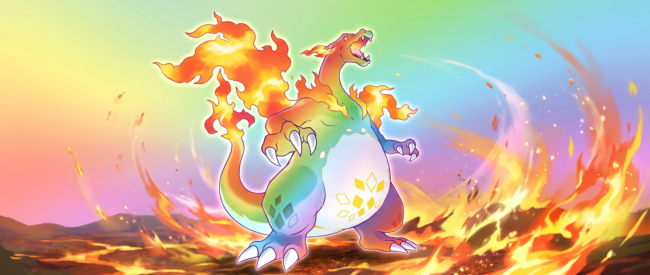 Panorama Poko·Art de Dracaufeu, d’après aky CG Works.