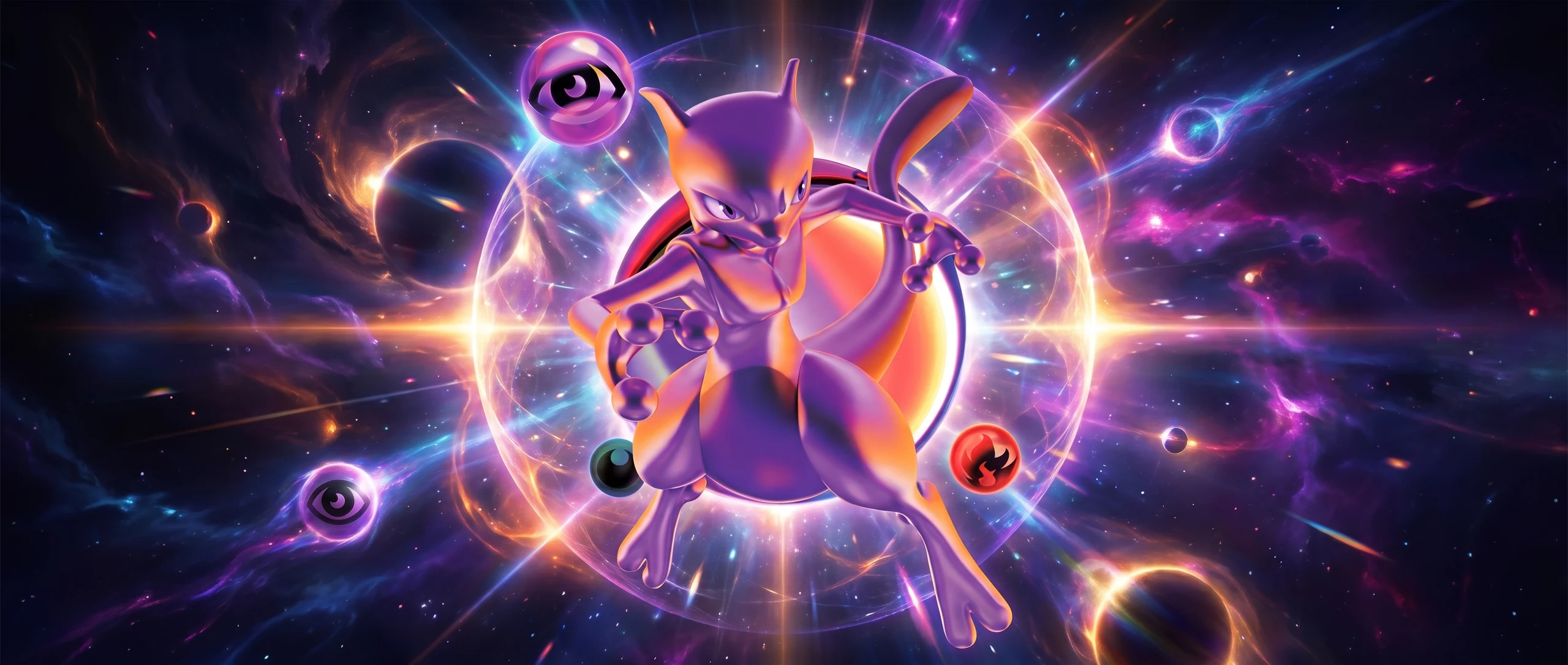 Panorama Poko·Art de Mewtwo-ex, d’après YOSHIROTTEN.