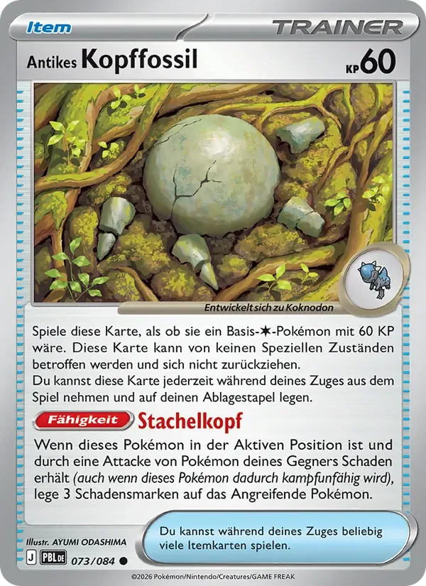 Antikes Kopffossil
