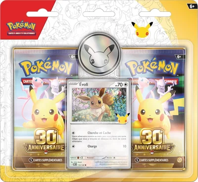 Blister · 2 boosters · Eevee · 30 Jahre